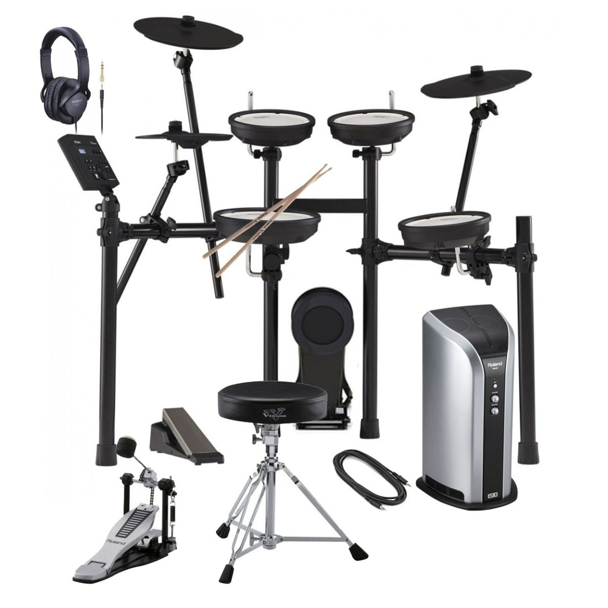 Roland TD-07KV V-Drums Electronic Drum Kit Ultimate Bundle